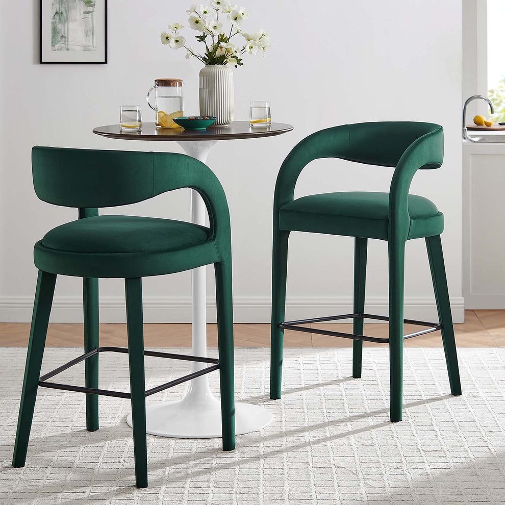 Pinnacle Performance Velvet Bar Stool Set of Two By Modway - EEI-6569 | Bar Stools | Modishstore - 11