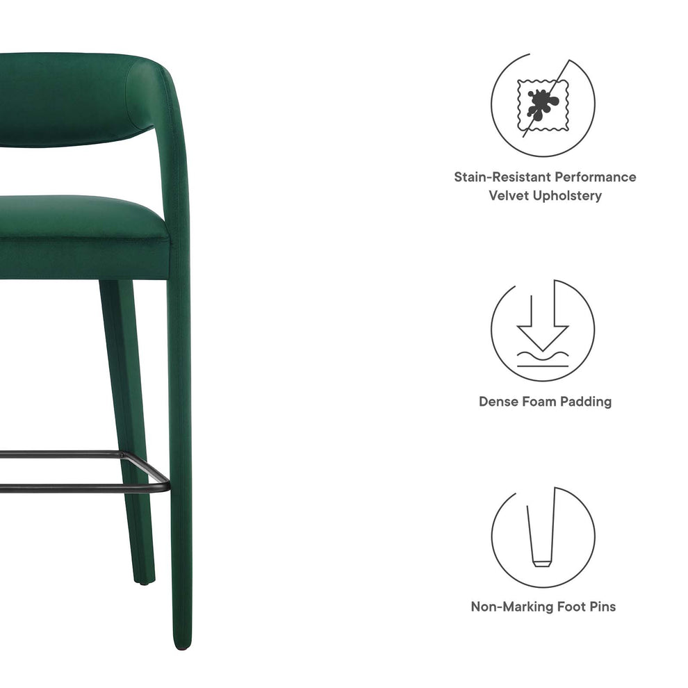 Pinnacle Performance Velvet Bar Stool Set of Two By Modway - EEI-6569 | Bar Stools | Modishstore - 17