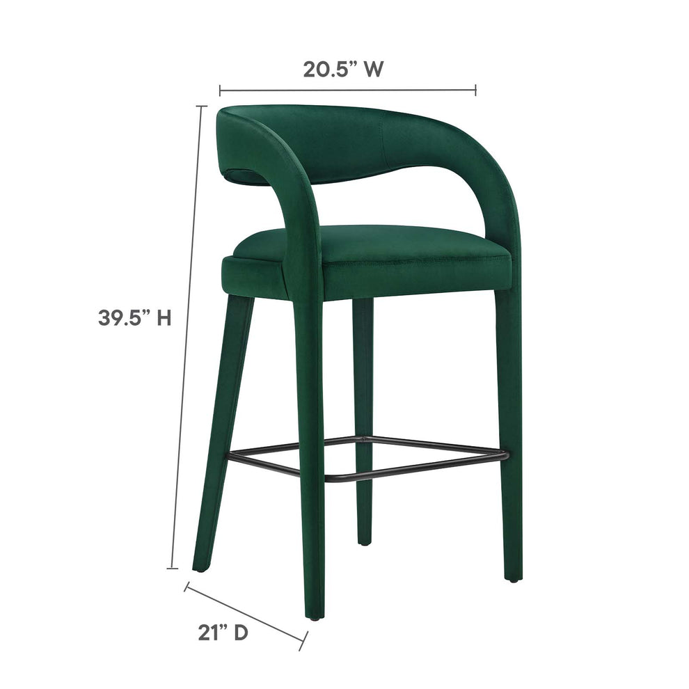Pinnacle Performance Velvet Bar Stool Set of Two By Modway - EEI-6569 | Bar Stools | Modishstore - 18