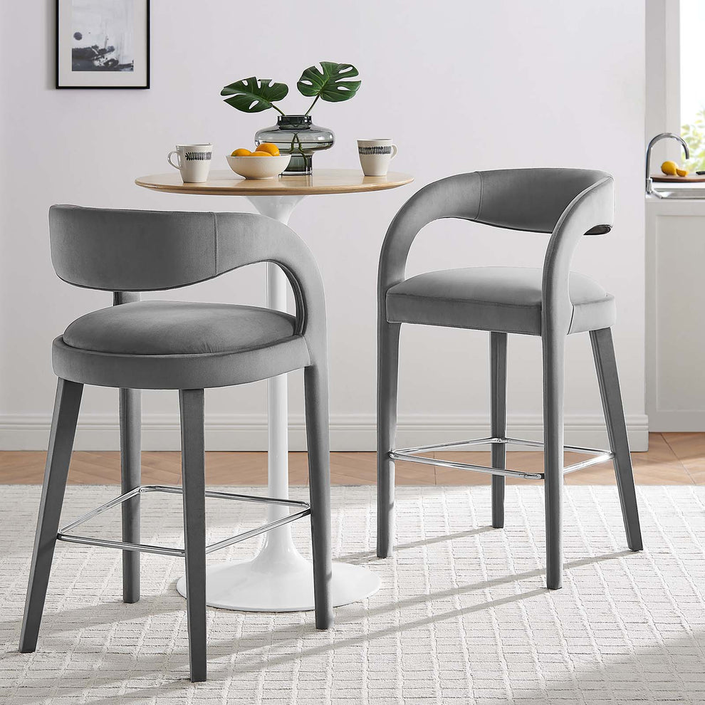 Pinnacle Performance Velvet Bar Stool Set of Two By Modway - EEI-6569 | Bar Stools | Modishstore - 20