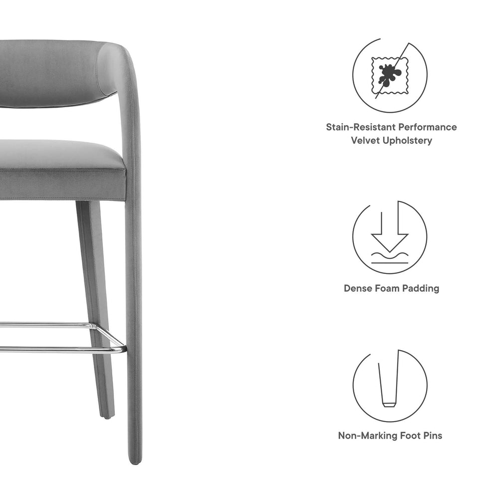 Pinnacle Performance Velvet Bar Stool Set of Two By Modway - EEI-6569 | Bar Stools | Modishstore - 26
