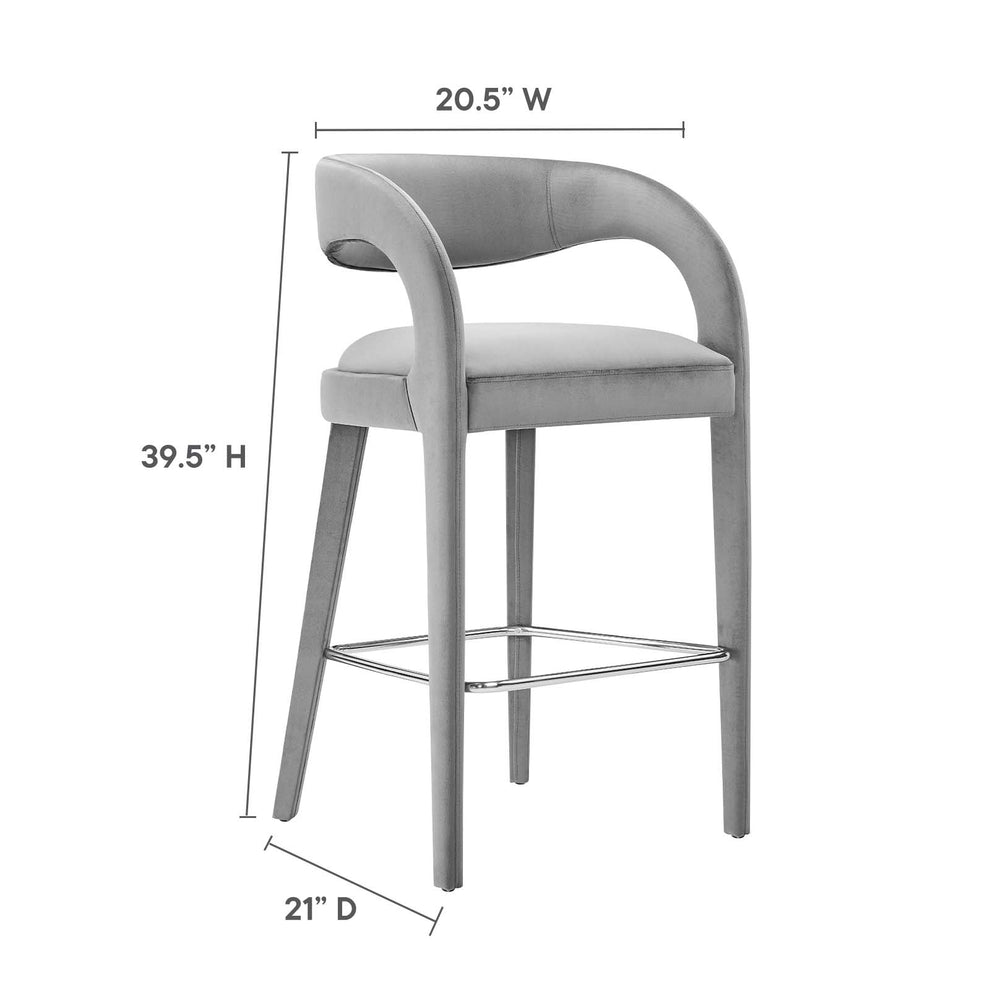 Pinnacle Performance Velvet Bar Stool Set of Two By Modway - EEI-6569 | Bar Stools | Modishstore - 27