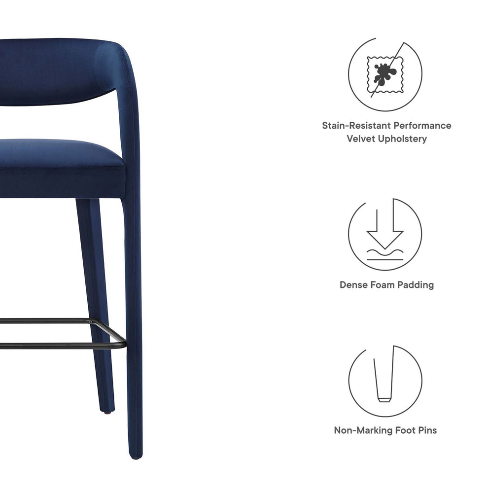 Pinnacle Performance Velvet Bar Stool Set of Two By Modway - EEI-6569 | Bar Stools | Modishstore - 44