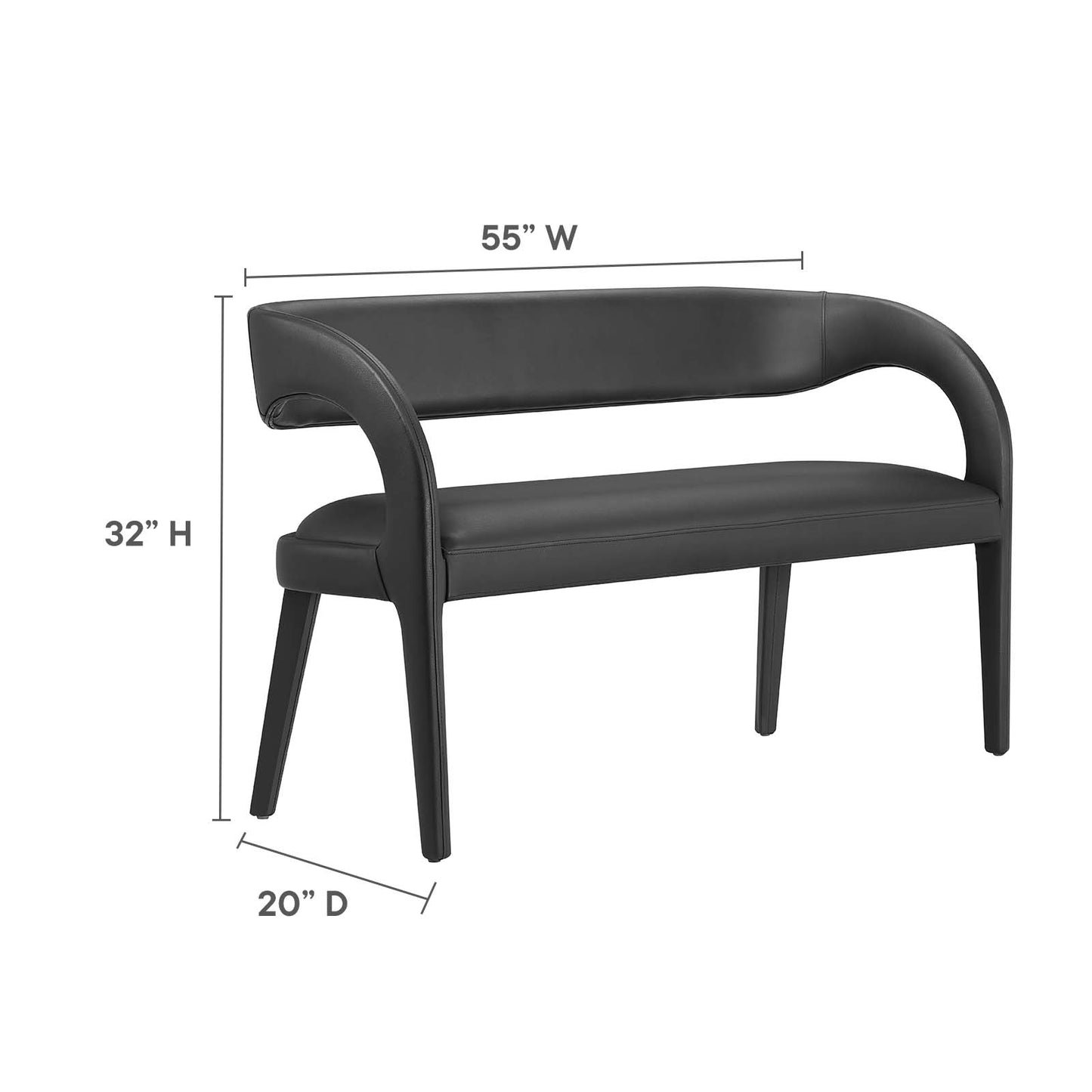 Pinnacle Vegan Leather Accent Bench By Modway - EEI-6570 | Benches | Modishstore - 7