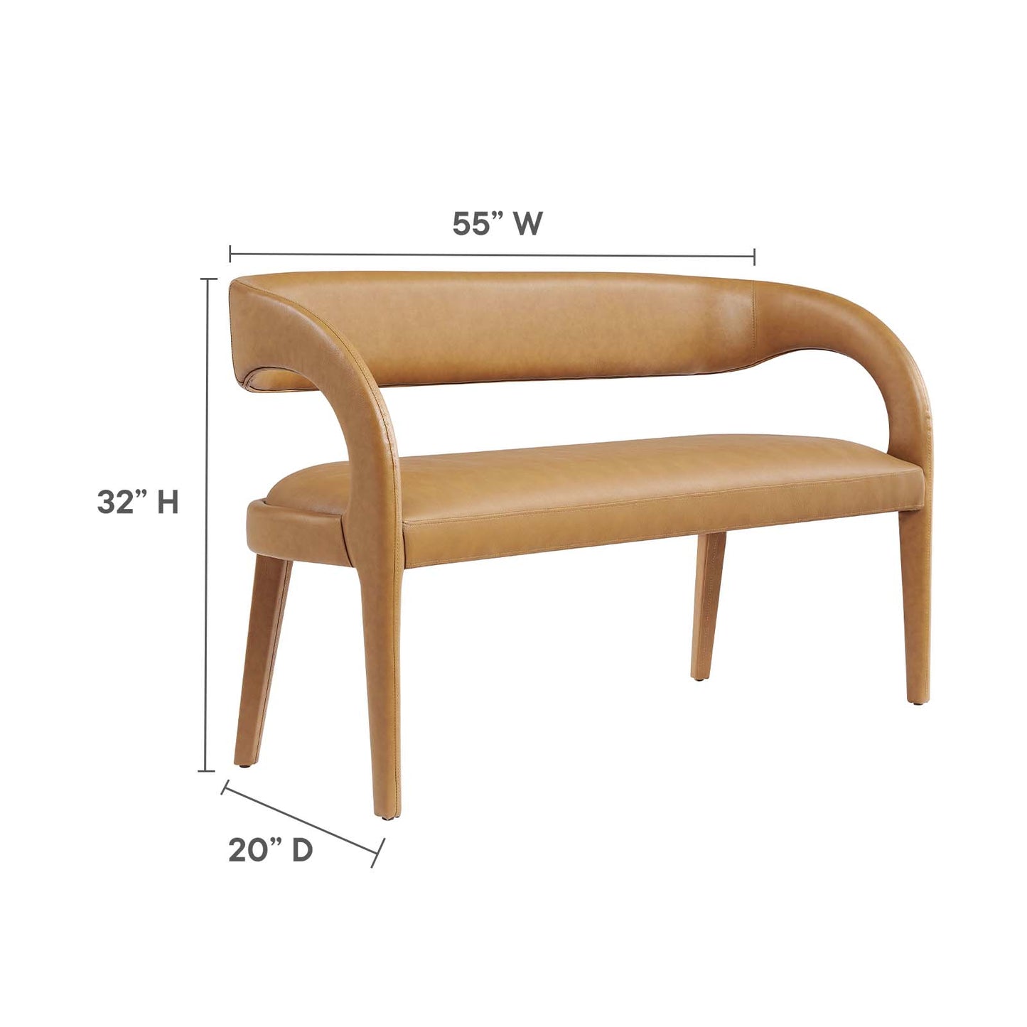Pinnacle Vegan Leather Accent Bench By Modway - EEI-6570 | Benches | Modishstore - 15