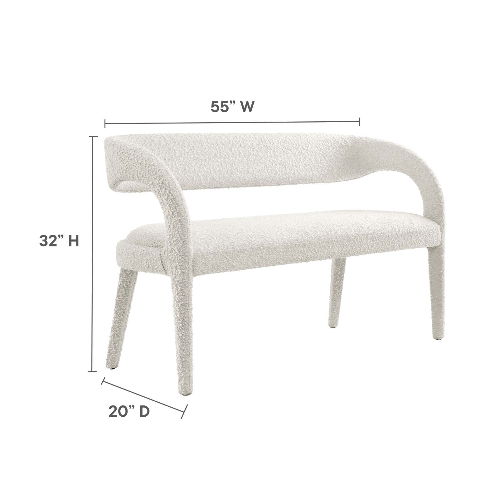 Pinnacle Boucle Fabric Accent Bench By Modway - EEI-6571 | Benches | Modway - 15