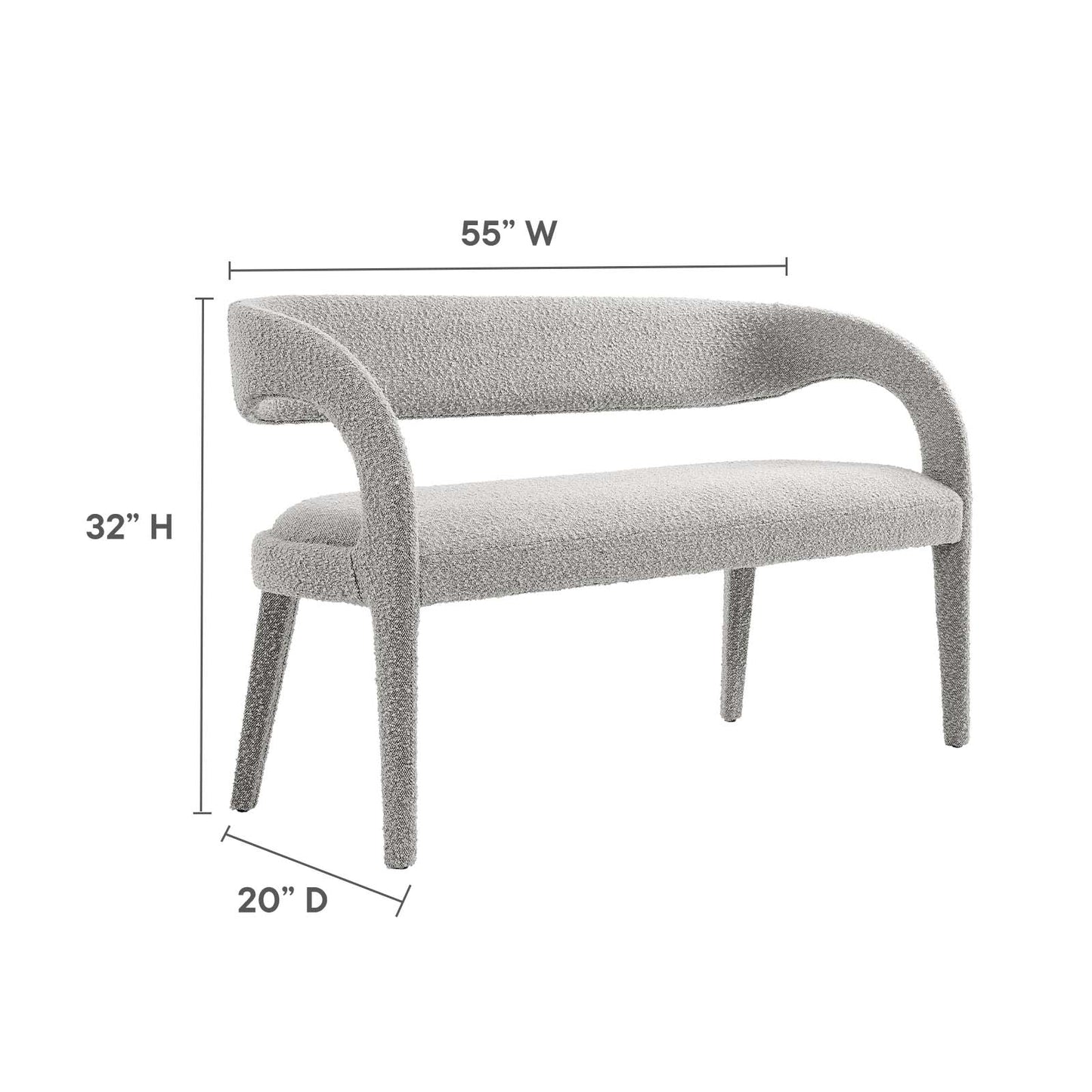 Pinnacle Boucle Fabric Accent Bench By Modway - EEI-6571 | Benches | Modway - 23