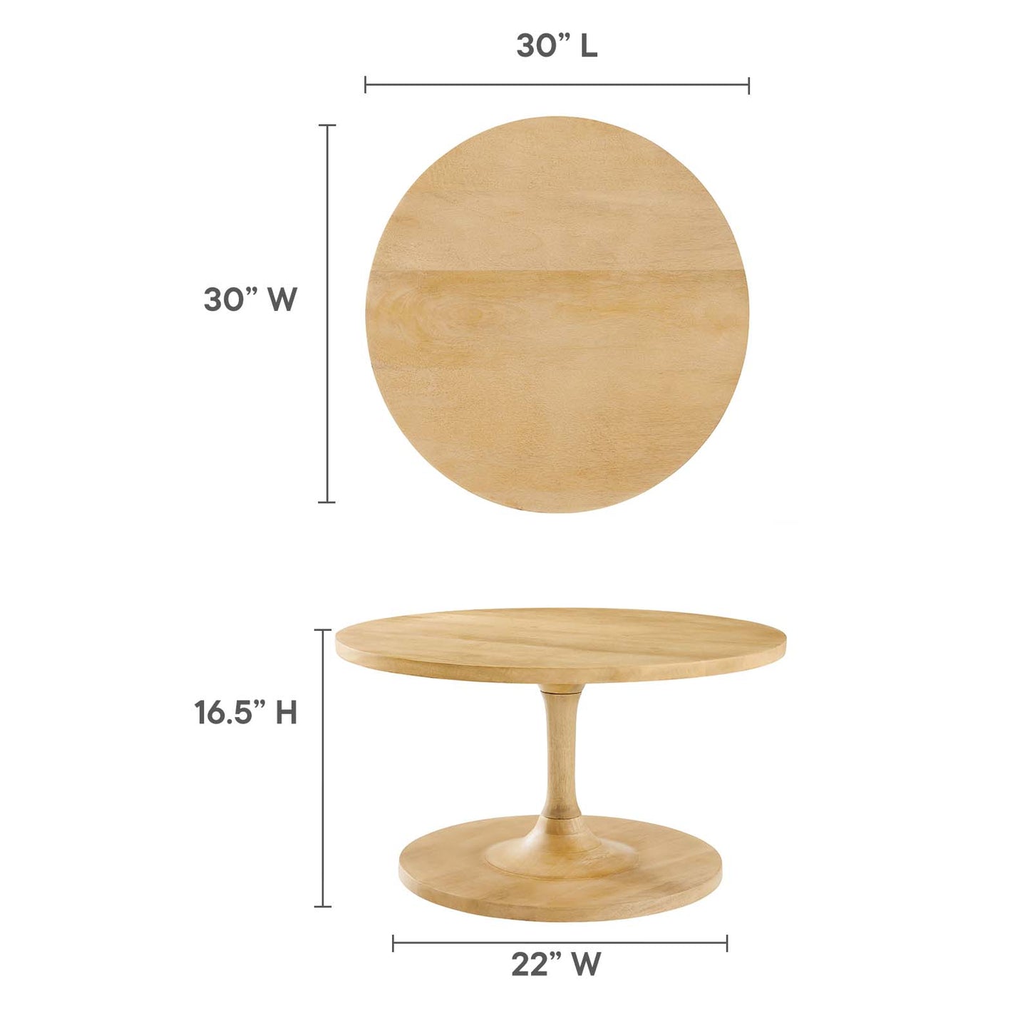 Lina Round Wood Coffee Table By Modway - EEI-6574 | Coffee Tables | Modishstore - 6