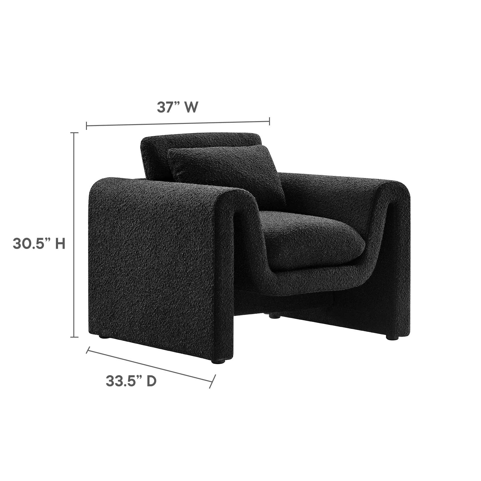 Waverly Boucle Upholstered Armchair By Modway - EEI-6575 | Armchairs | Modishstore - 8