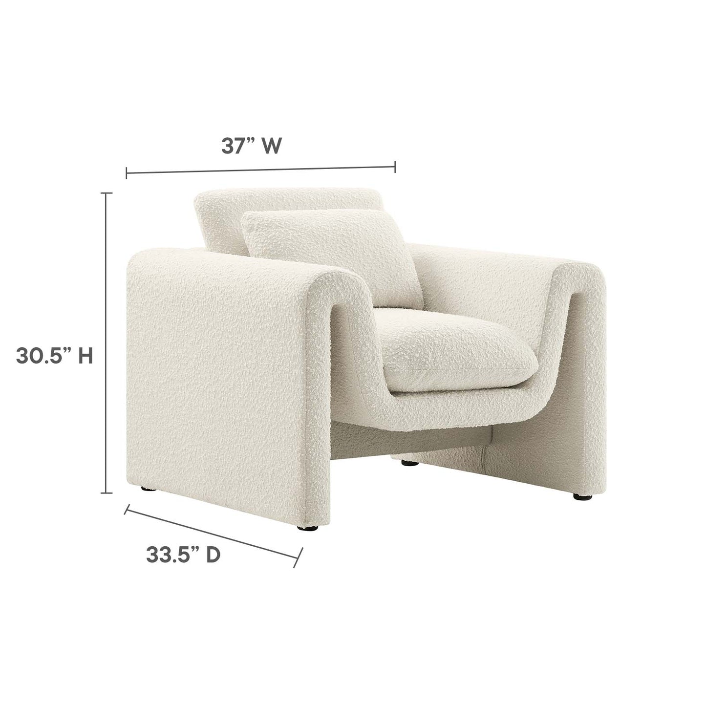 Waverly Boucle Upholstered Armchair By Modway - EEI-6575 | Armchairs | Modishstore - 16