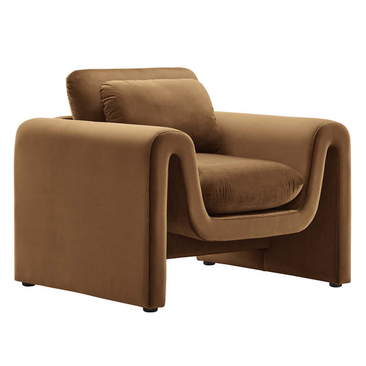 Waverly Performance Velvet Armchair By Modway - EEI-6576 | Armchairs | Modishstore - 1