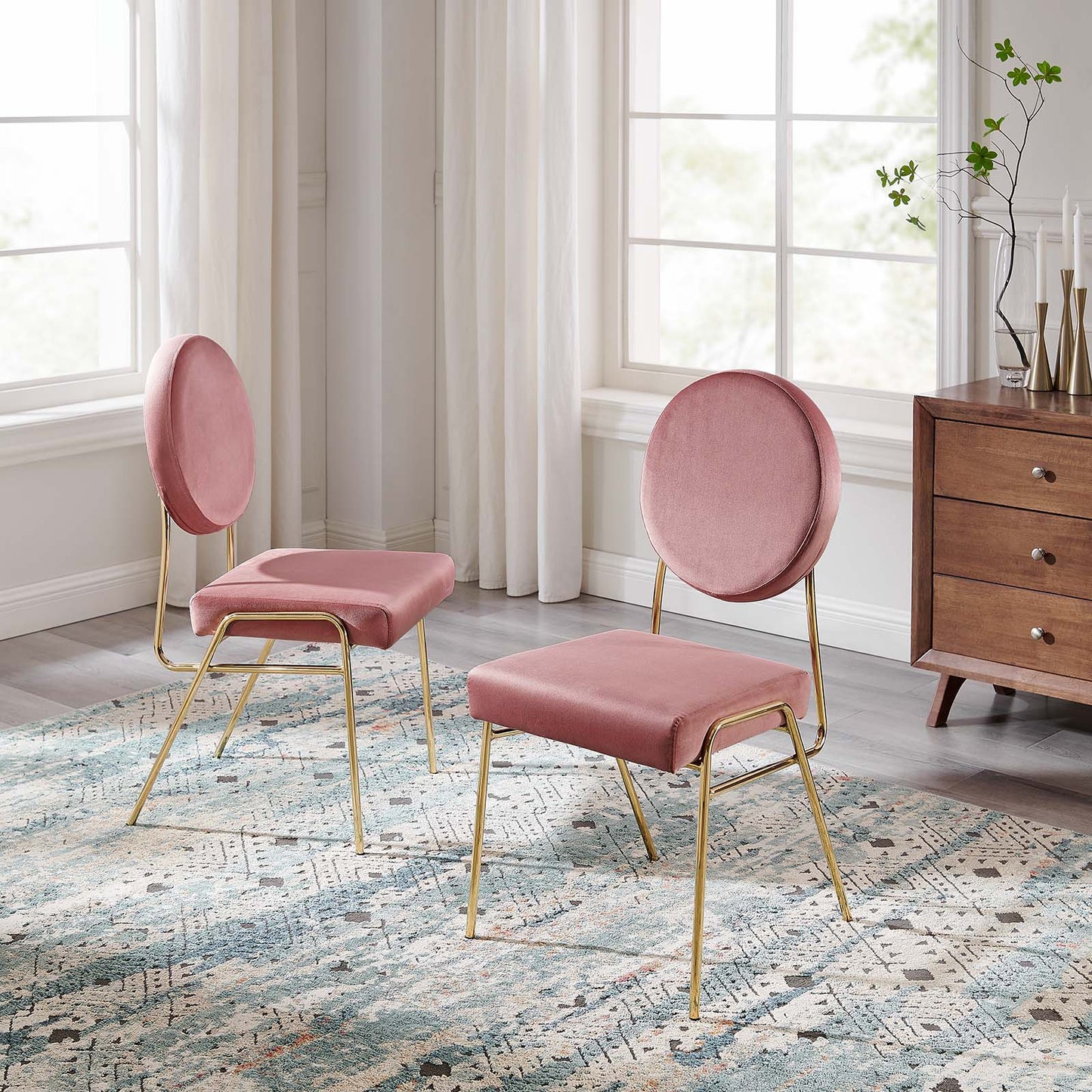 Craft Performance Velvet Dining Side Chairs - Set of 2 By Modway - EEI-6581 | Dining Chairs | Modishstore - 4