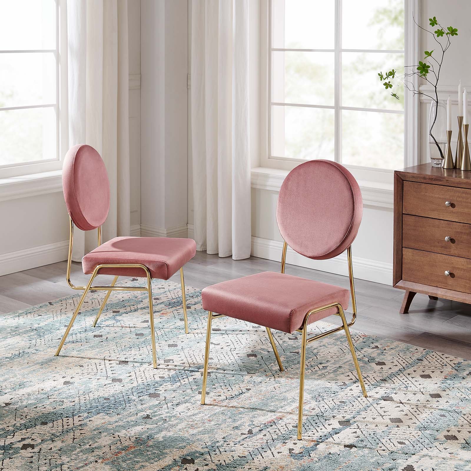 Craft Performance Velvet Dining Side Chairs - Set of 2 By Modway - EEI-6581 | Dining Chairs | Modishstore - 4