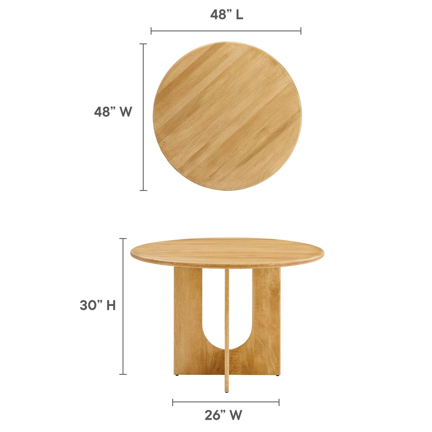 Rivian Round 48" Wood Dining Table By Modway - EEI-6592 | Dining Tables | Modishstore - 8
