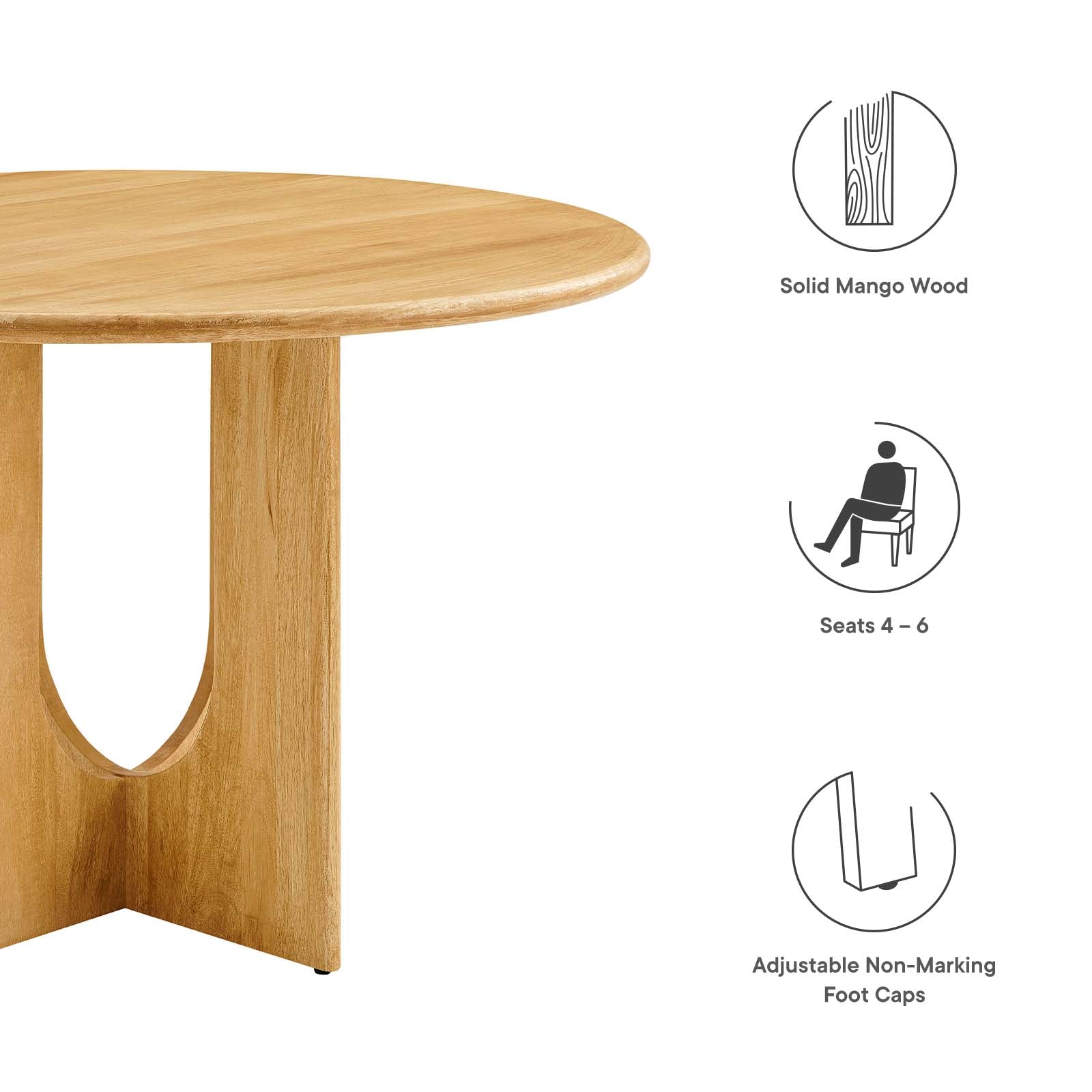 Rivian Round 48" Wood Dining Table By Modway - EEI-6592 | Dining Tables | Modishstore - 9