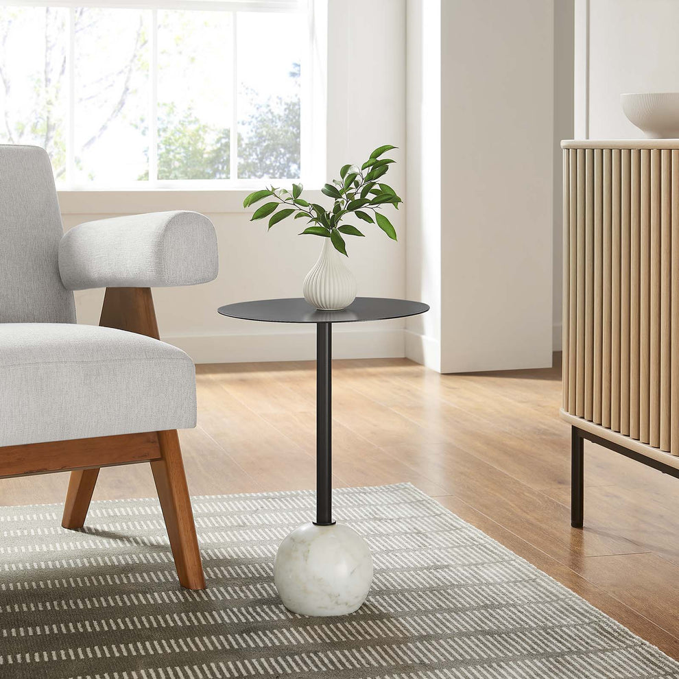 Aliza Round Acacia Wood Side Table By Modway - EEI-6606 | Side Tables | Modishstore - 1