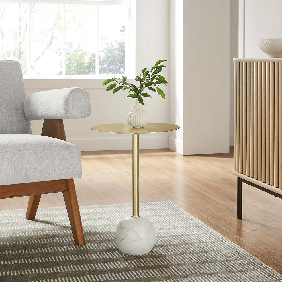 Aliza Round Acacia Wood Side Table By Modway - EEI-6606 | Side Tables | Modishstore - 18