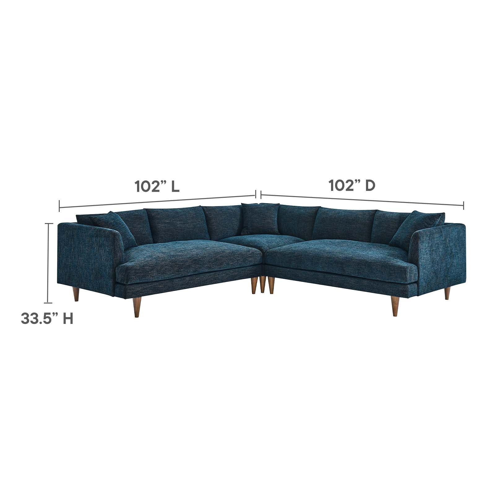 Zoya Down Filled Overstuffed 3 Piece Sectional Sofa By Modway - EEI-6613 | Sectional | Modishstore - 5
