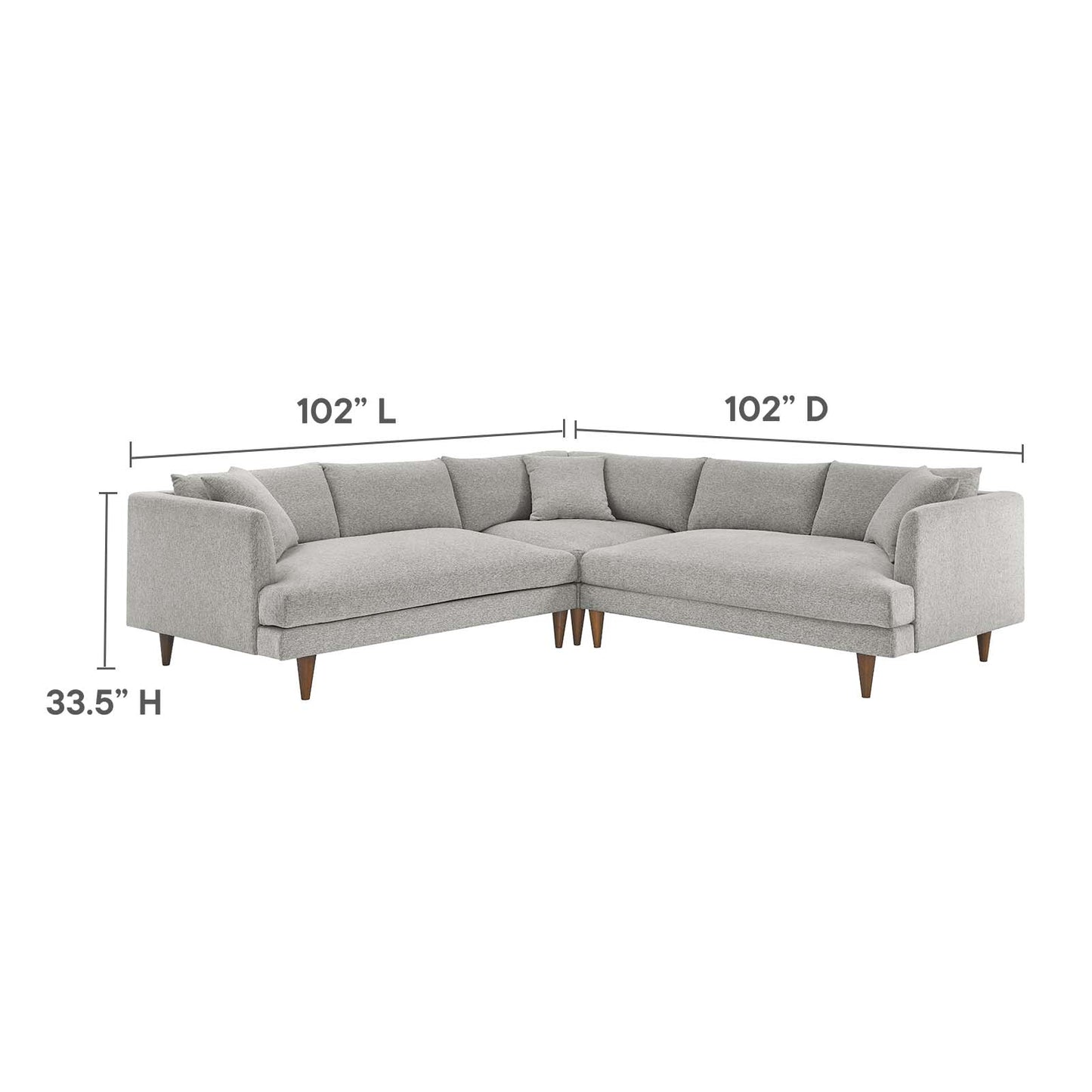 Zoya Down Filled Overstuffed 3 Piece Sectional Sofa By Modway - EEI-6613 | Sectional | Modishstore - 16