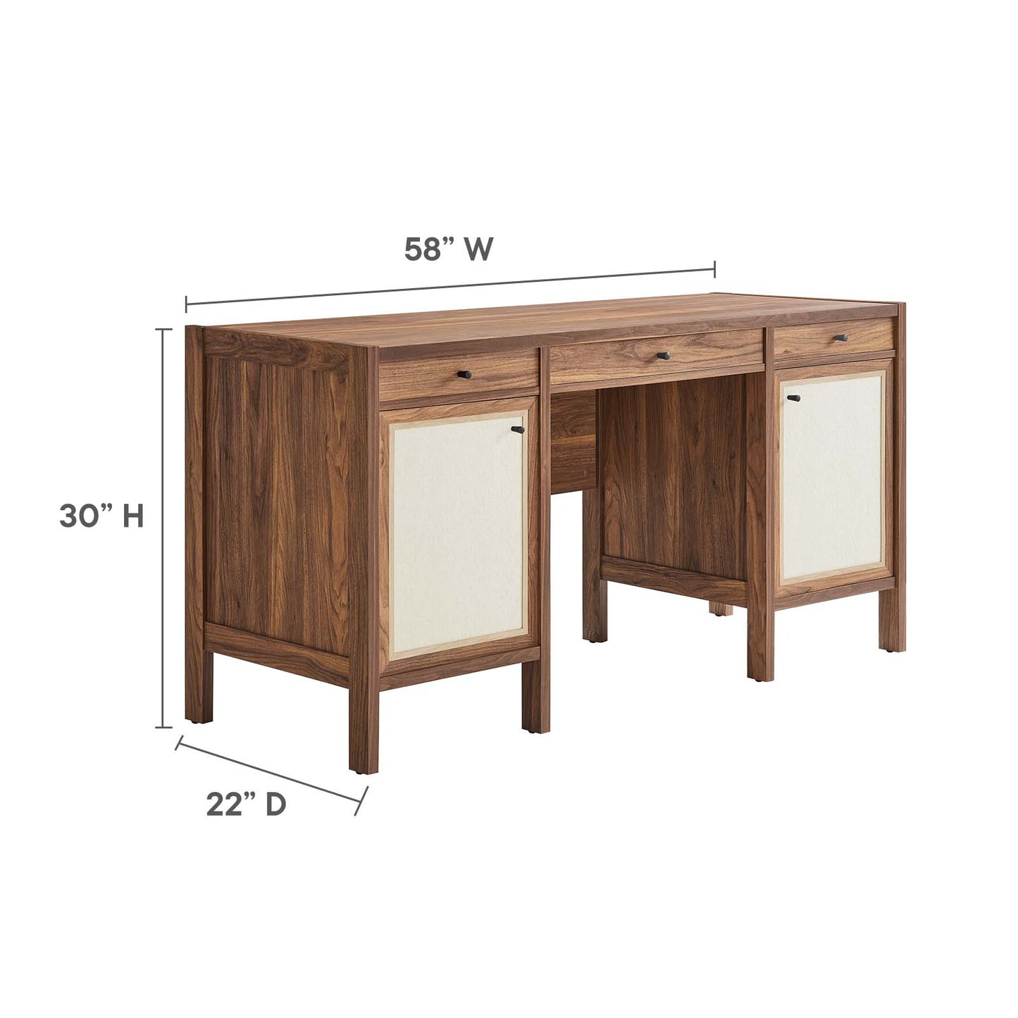 Capri 58" Wood Grain Office Desk By Modway - EEI-6618 | Cabinets | Modishstore - 9