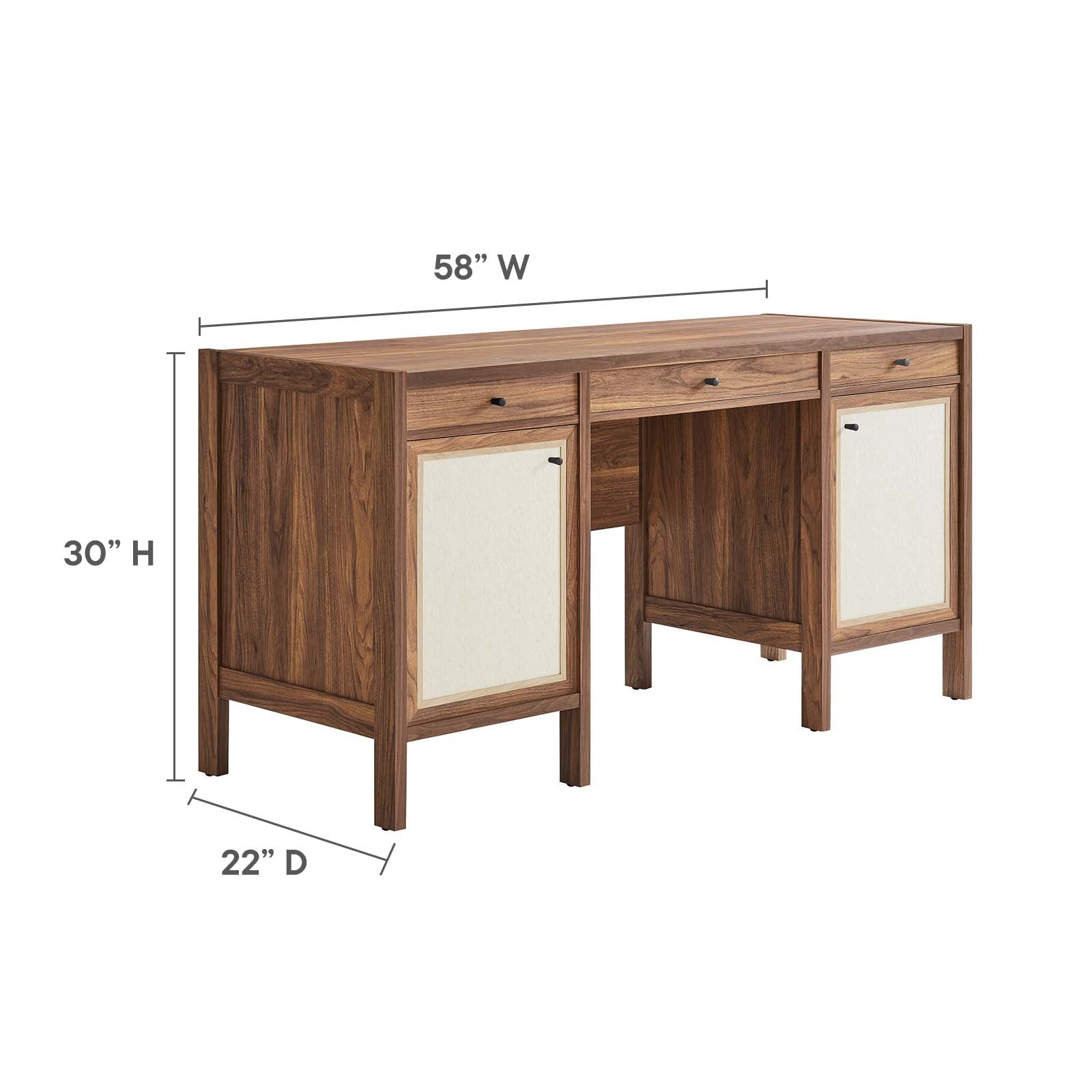 Capri 58" Wood Grain Office Desk By Modway - EEI-6618 | Cabinets | Modishstore - 9