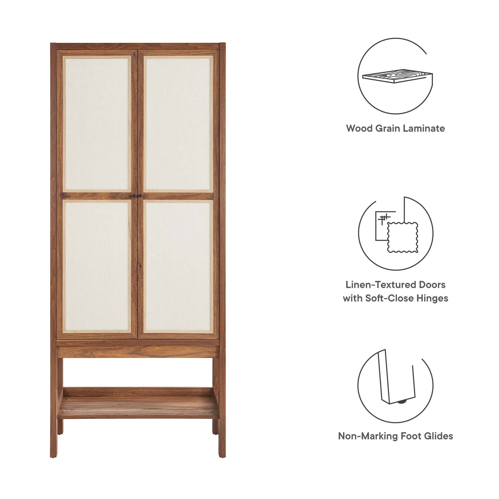 Capri Tall Wood Grain Standing Storage Cabinet By Modway - EEI-6620 | Cabinets | Modishstore - 5