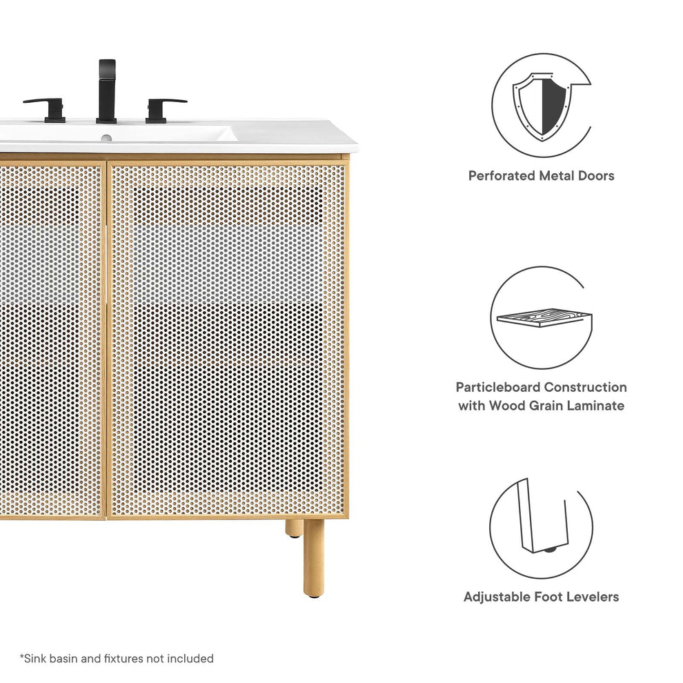 Calla 36" Perforated Metal Bathroom Vanity Cabinet (Sink Basin Not Included) By Modway - EEI-6622 | Bathroom Accessories | Modishstore - 8