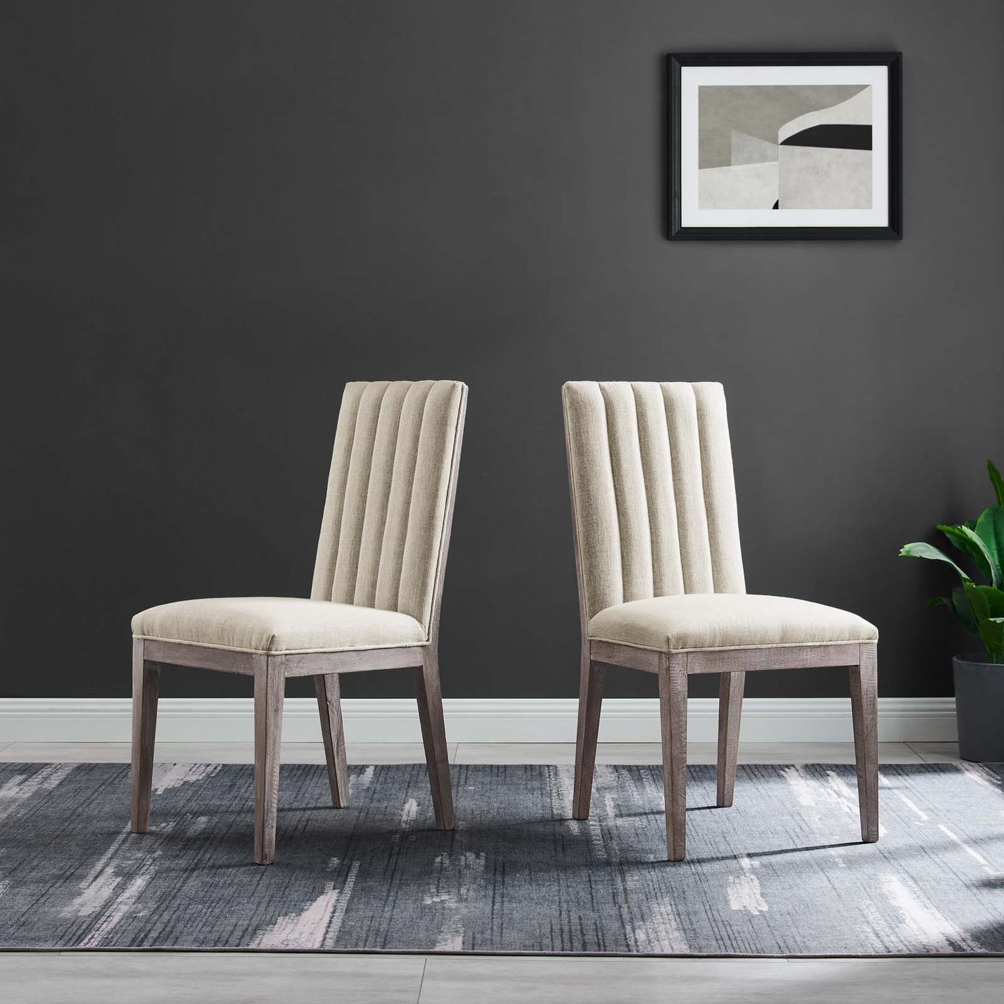 Maisonette French Vintage Tufted Fabric Dining Side Chairs Set of 2 By Modway - EEI-6623 | Dining Chairs | Modishstore - 1