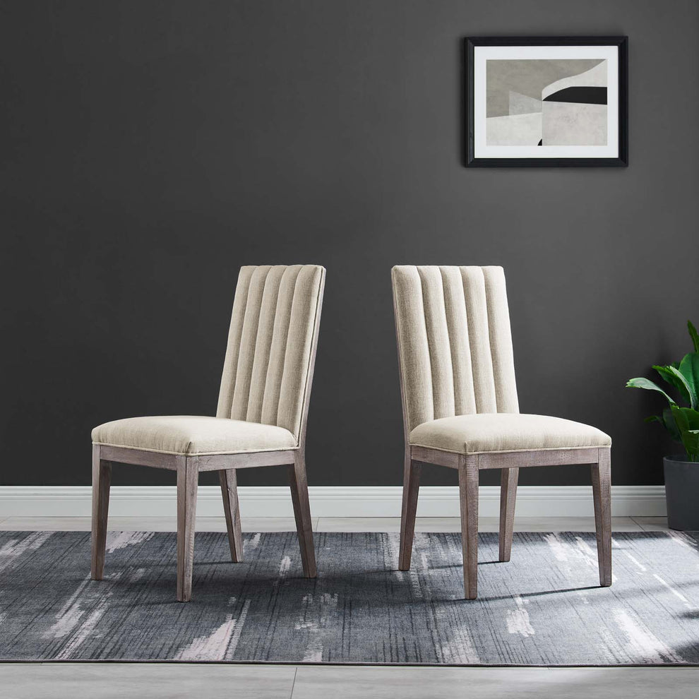 Maisonette French Vintage Tufted Fabric Dining Side Chairs Set of 2 By Modway - EEI-6623 | Dining Chairs | Modishstore - 1