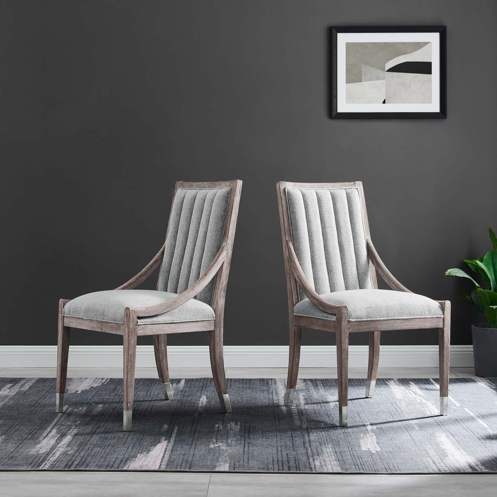 Maison French Vintage Tufted Fabric Dining Armchairs Set of 2 By Modway - EEI-6624 | Dining Chairs | Modishstore - 9
