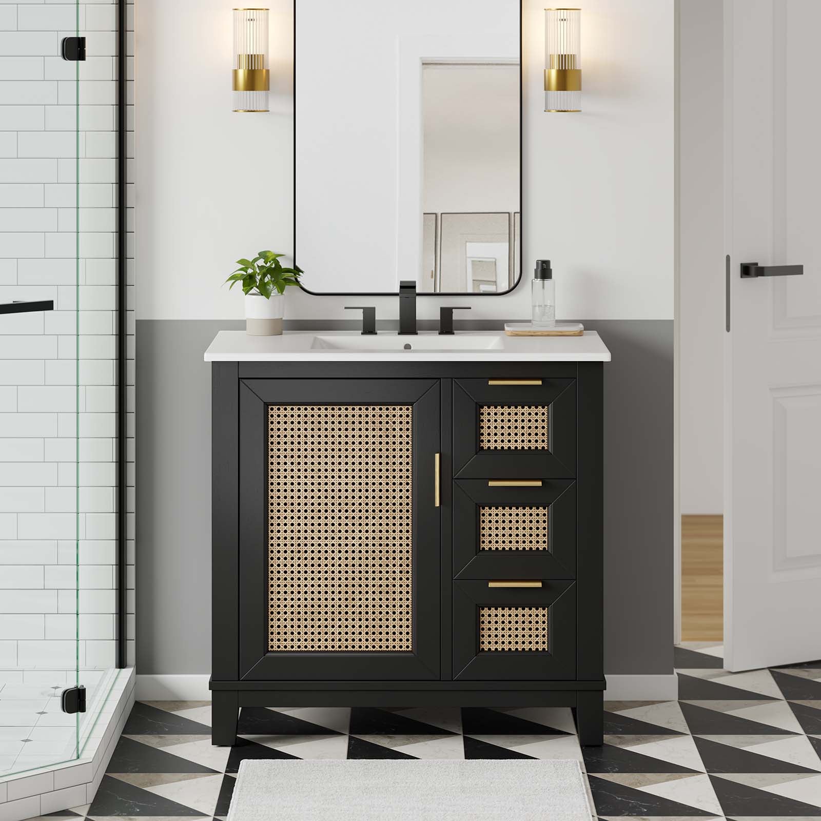 Dixie 36” Solid Wood Bathroom Vanity Cabinet (Sink Basin Not Included) By Modway - EEI-6626 | Bathroom Accessories | Modishstore - 1