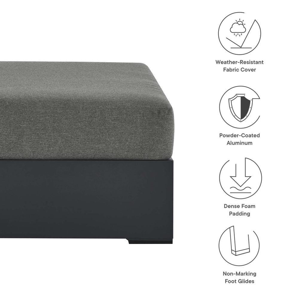 Tahoe Outdoor Patio Powder-Coated Aluminum Ottoman By Modway - EEI-6627 | Outdoor Sofas, Loveseats & Sectionals | Modishstore - 6