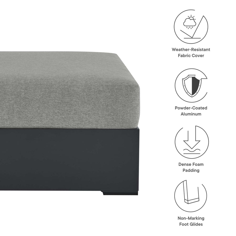 Tahoe Outdoor Patio Powder-Coated Aluminum Ottoman By Modway - EEI-6627 | Outdoor Sofas, Loveseats & Sectionals | Modishstore - 13