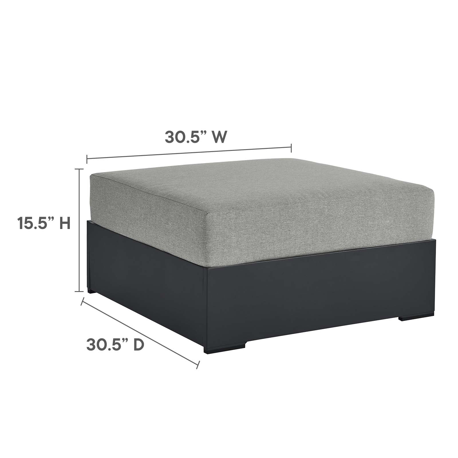 Tahoe Outdoor Patio Powder-Coated Aluminum Ottoman By Modway - EEI-6627 | Outdoor Sofas, Loveseats & Sectionals | Modishstore - 14