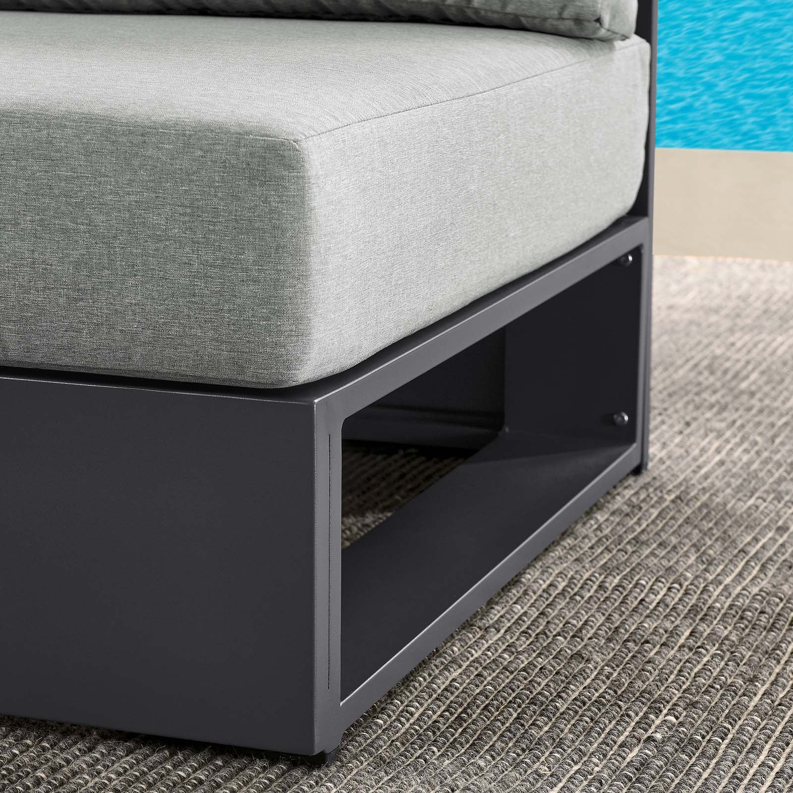 Tahoe Outdoor Patio Powder-Coated Aluminum Modular Armless Chair By Modway - EEI-6628 | Outdoor Sofas, Loveseats & Sectionals | Modishstore - 16