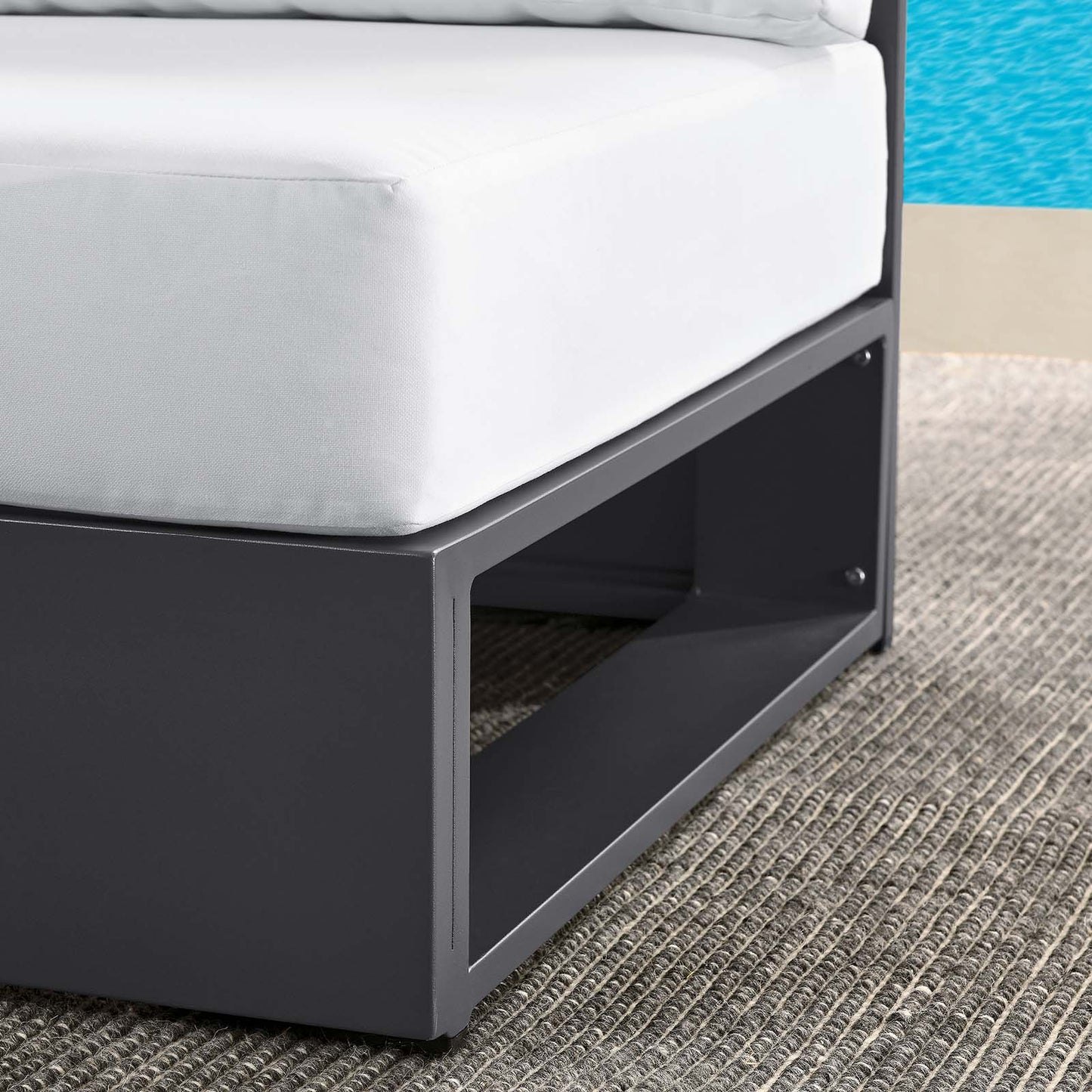 Tahoe Outdoor Patio Powder-Coated Aluminum Modular Armless Chair By Modway - EEI-6628 | Outdoor Sofas, Loveseats & Sectionals | Modishstore - 24