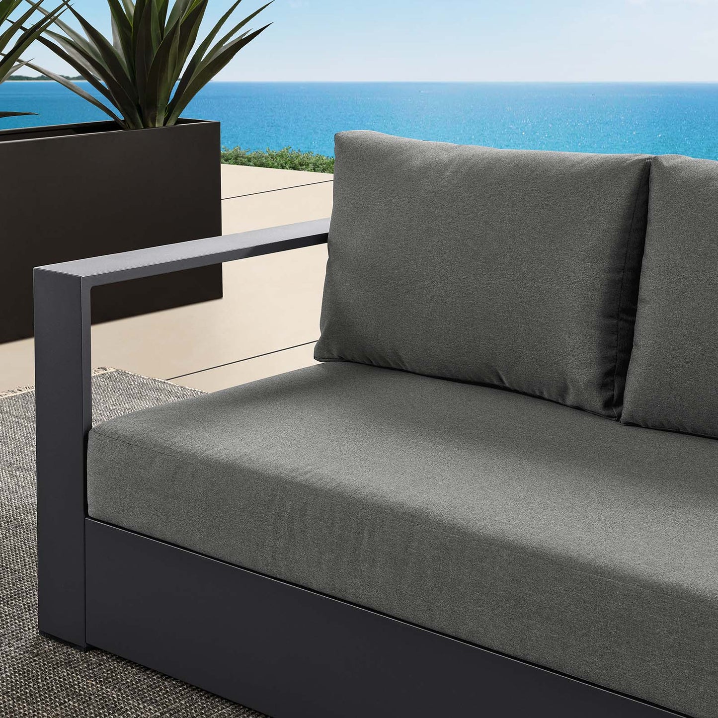 Tahoe Outdoor Patio Powder-Coated Aluminum Modular Left-Facing Loveseat By Modway - EEI-6629 | Outdoor Sofas, Loveseats & Sectionals | Modishstore - 8