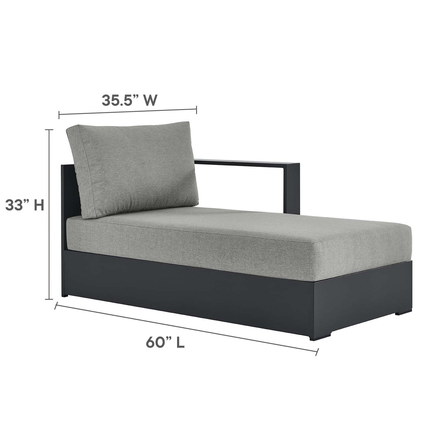 Tahoe Outdoor Patio Powder-Coated Aluminum Modular Right-Facing Chaise Lounge By Modway - EEI-6633 | Outdoor Sofas, Loveseats & Sectionals | Modishstore - 15