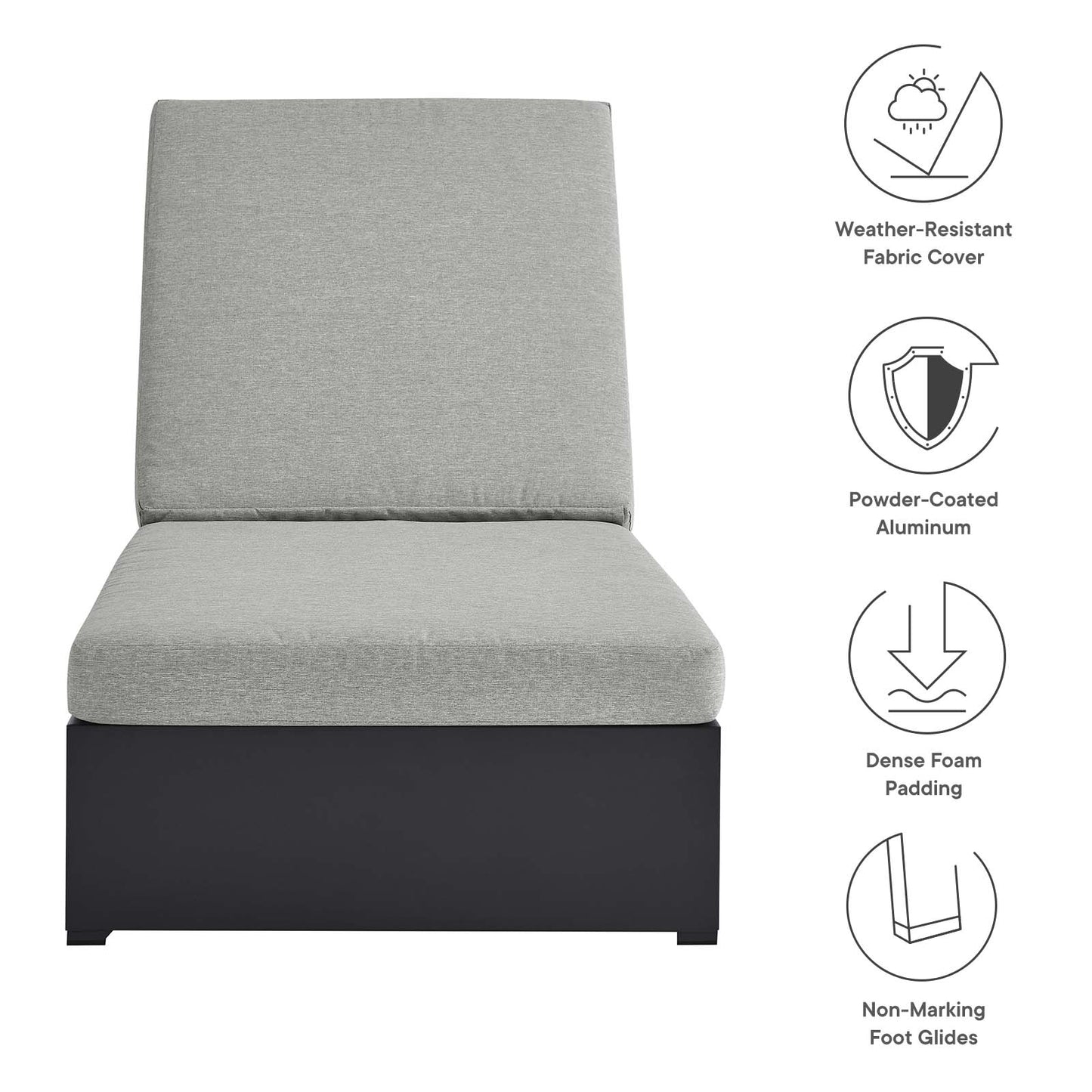 Tahoe Outdoor Patio Powder-Coated Aluminum Chaise Lounge Chair By Modway - EEI-6634 | Outdoor Chaise Lounges | Modishstore - 17