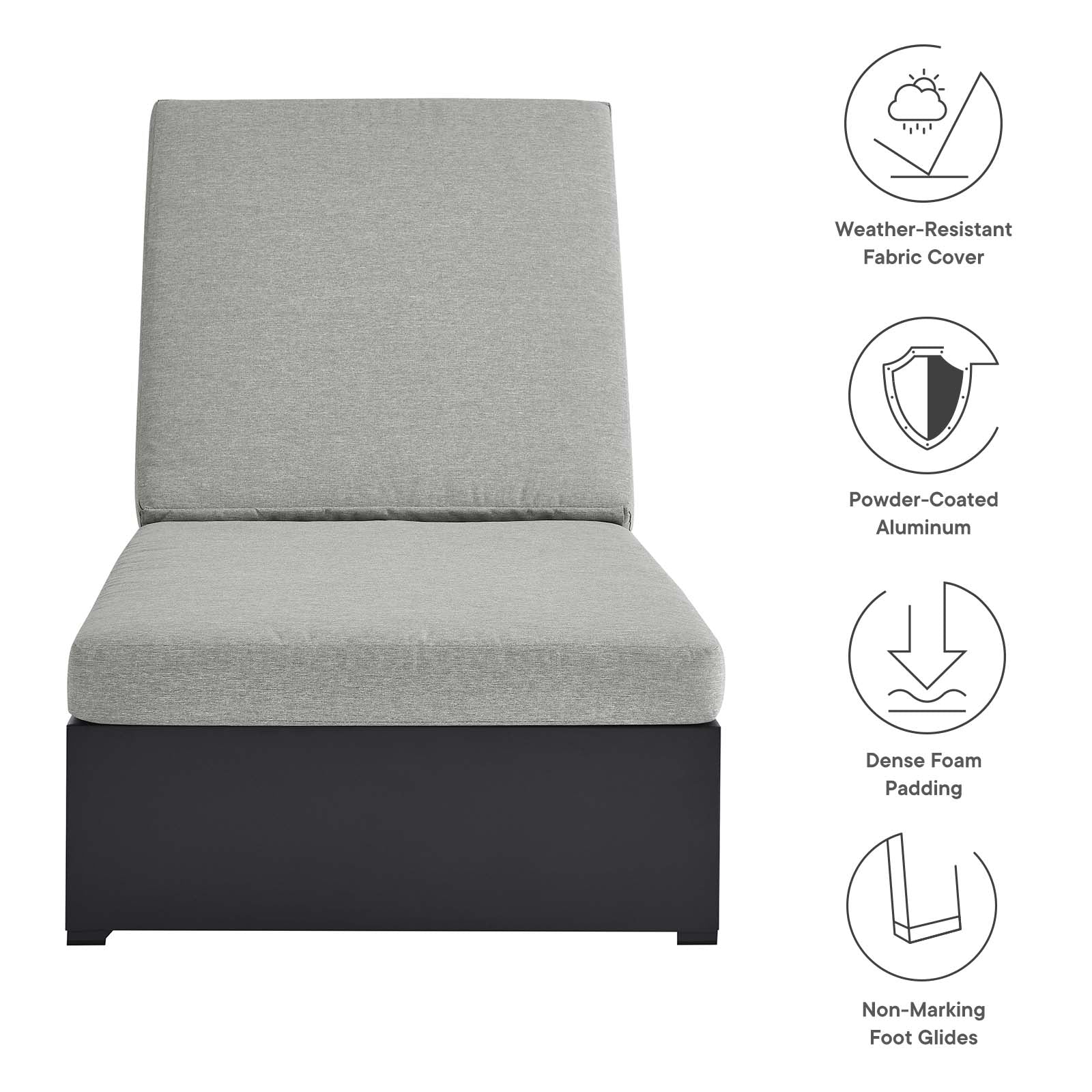 Tahoe Outdoor Patio Powder-Coated Aluminum Chaise Lounge Chair By Modway - EEI-6634 | Outdoor Chaise Lounges | Modishstore - 17