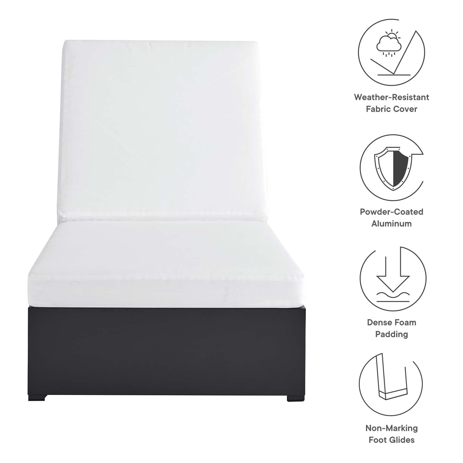 Tahoe Outdoor Patio Powder-Coated Aluminum Chaise Lounge Chair By Modway - EEI-6634 | Outdoor Chaise Lounges | Modishstore - 26