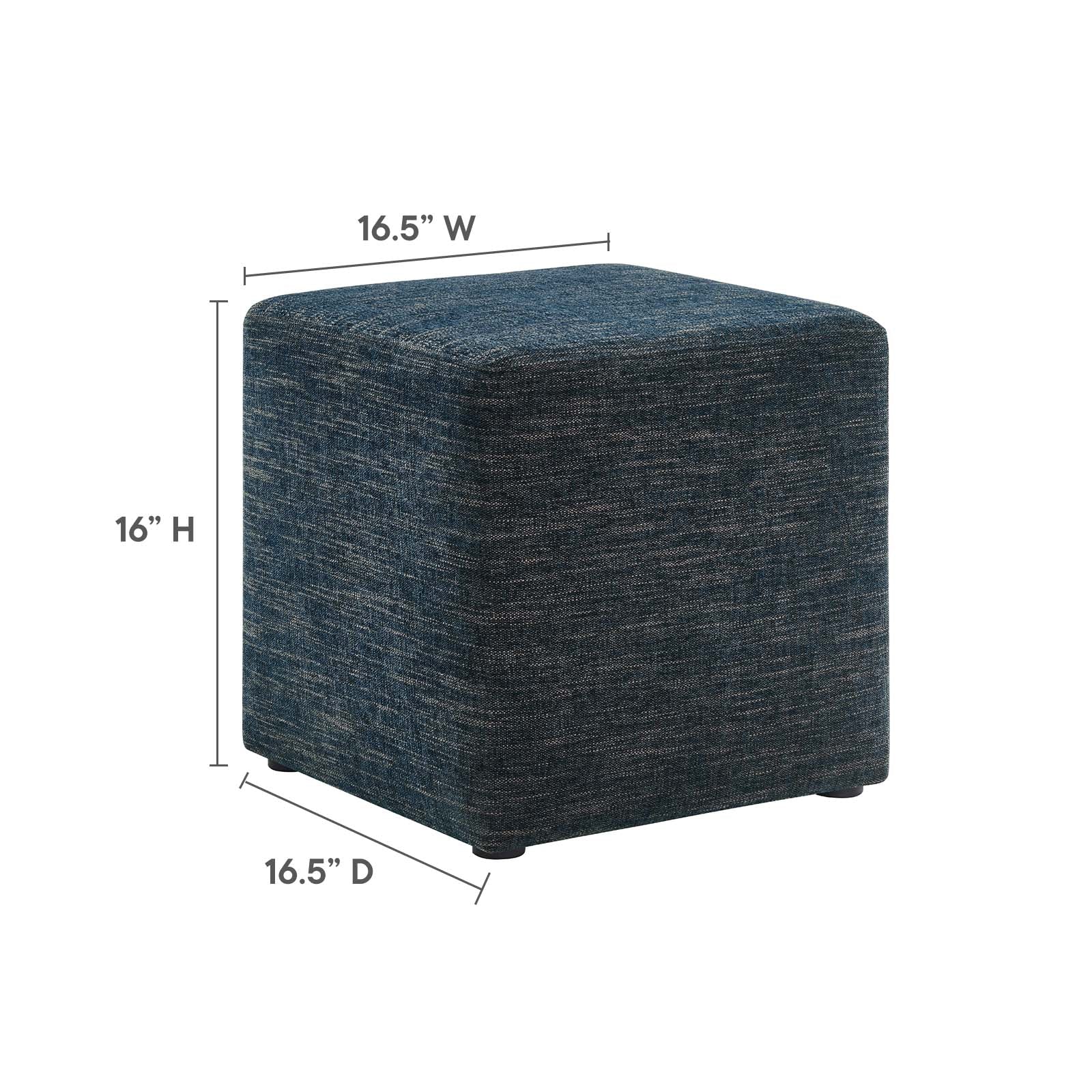 Callum 17" Square Woven Heathered Fabric Upholstered Ottoman By Modway - EEI-6636 | Ottomans | Modishstore - 8