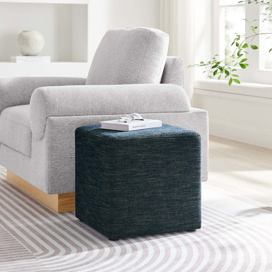 Callum 17" Square Woven Heathered Fabric Upholstered Ottoman By Modway - EEI-6636 | Ottomans | Modishstore - 1