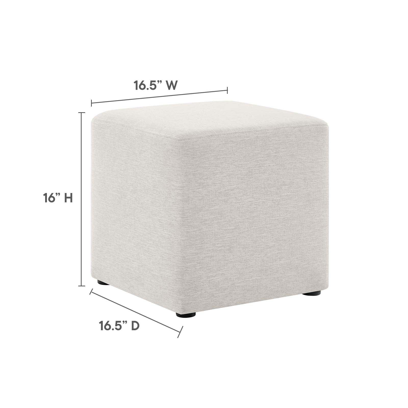 Callum 17" Square Woven Heathered Fabric Upholstered Ottoman By Modway - EEI-6636 | Ottomans | Modishstore - 15