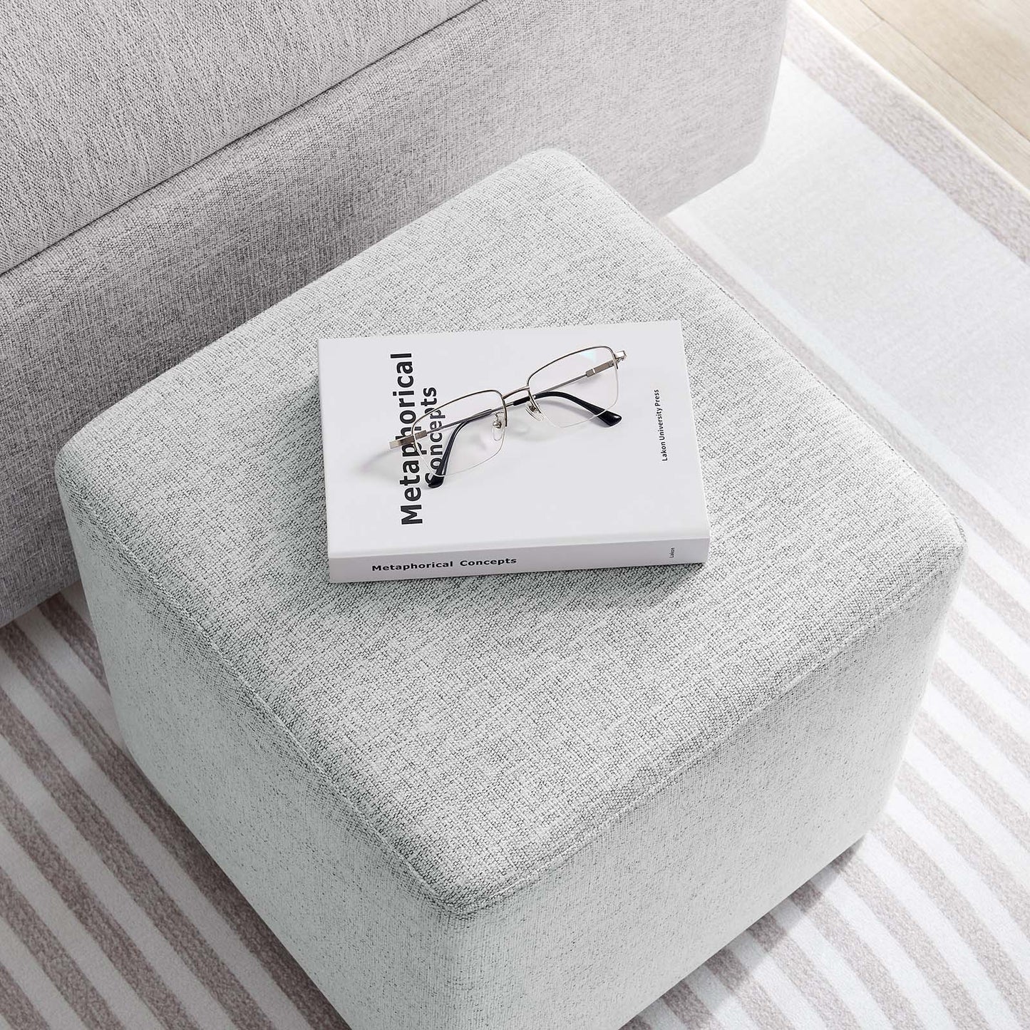Callum 17" Square Woven Heathered Fabric Upholstered Ottoman By Modway - EEI-6636 | Ottomans | Modishstore - 21
