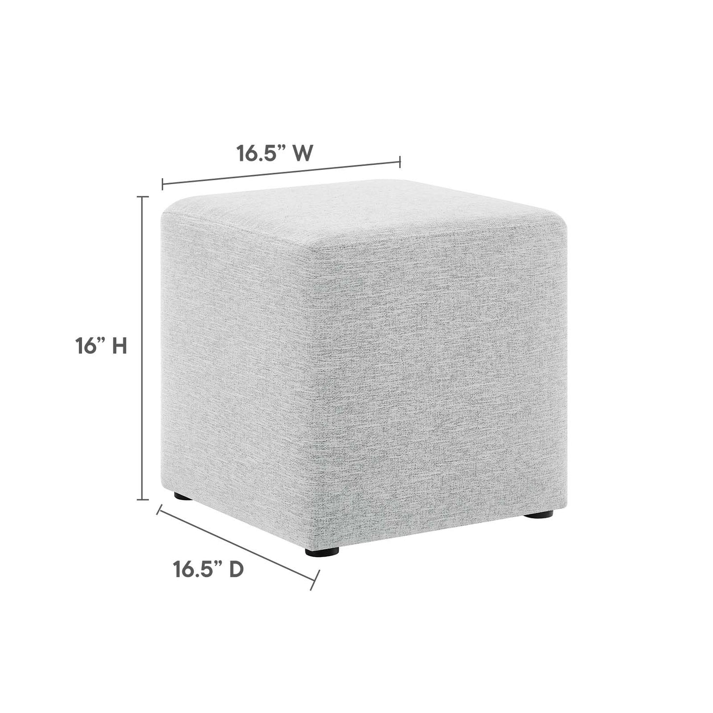 Callum 17" Square Woven Heathered Fabric Upholstered Ottoman By Modway - EEI-6636 | Ottomans | Modishstore - 23