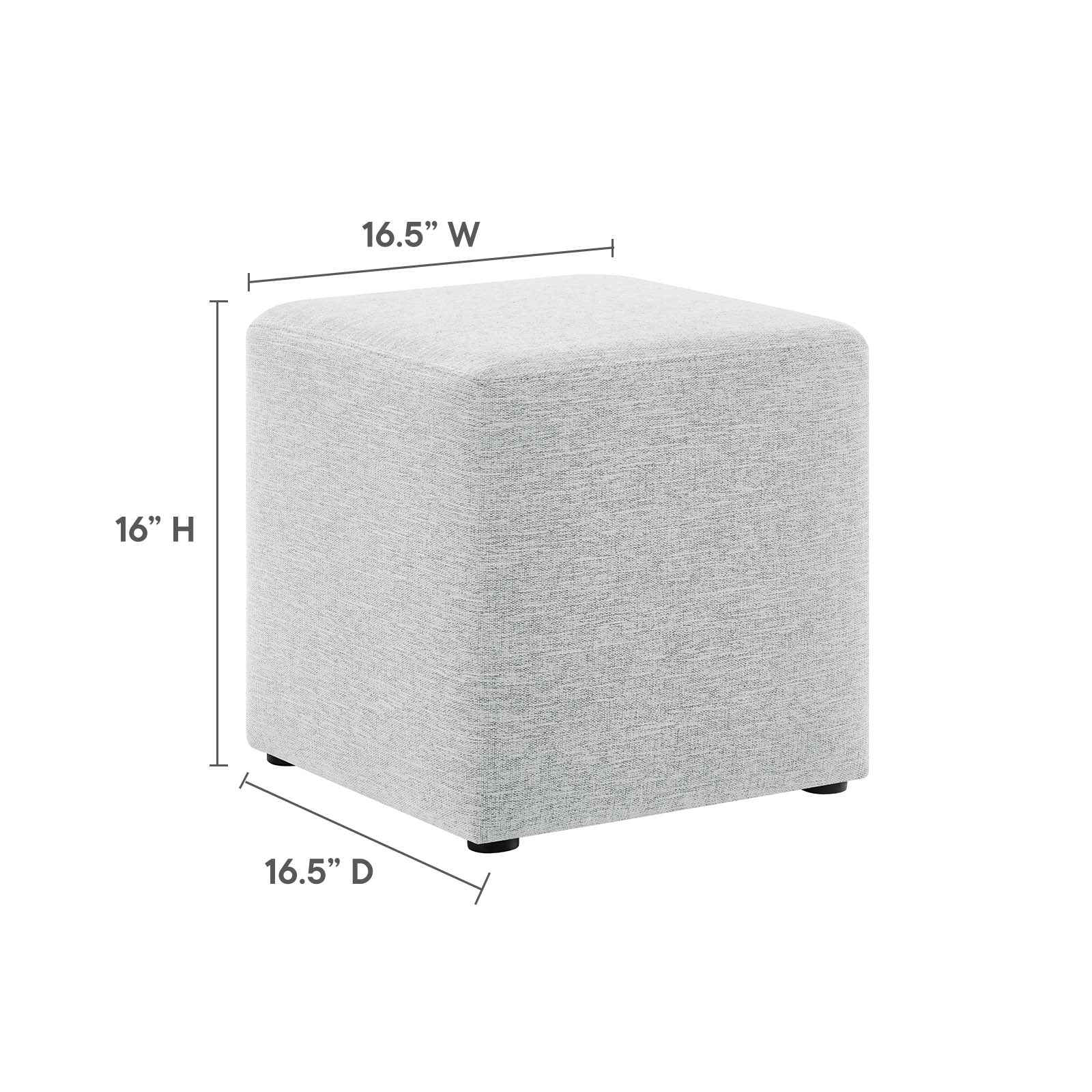Callum 17" Square Woven Heathered Fabric Upholstered Ottoman By Modway - EEI-6636 | Ottomans | Modishstore - 23