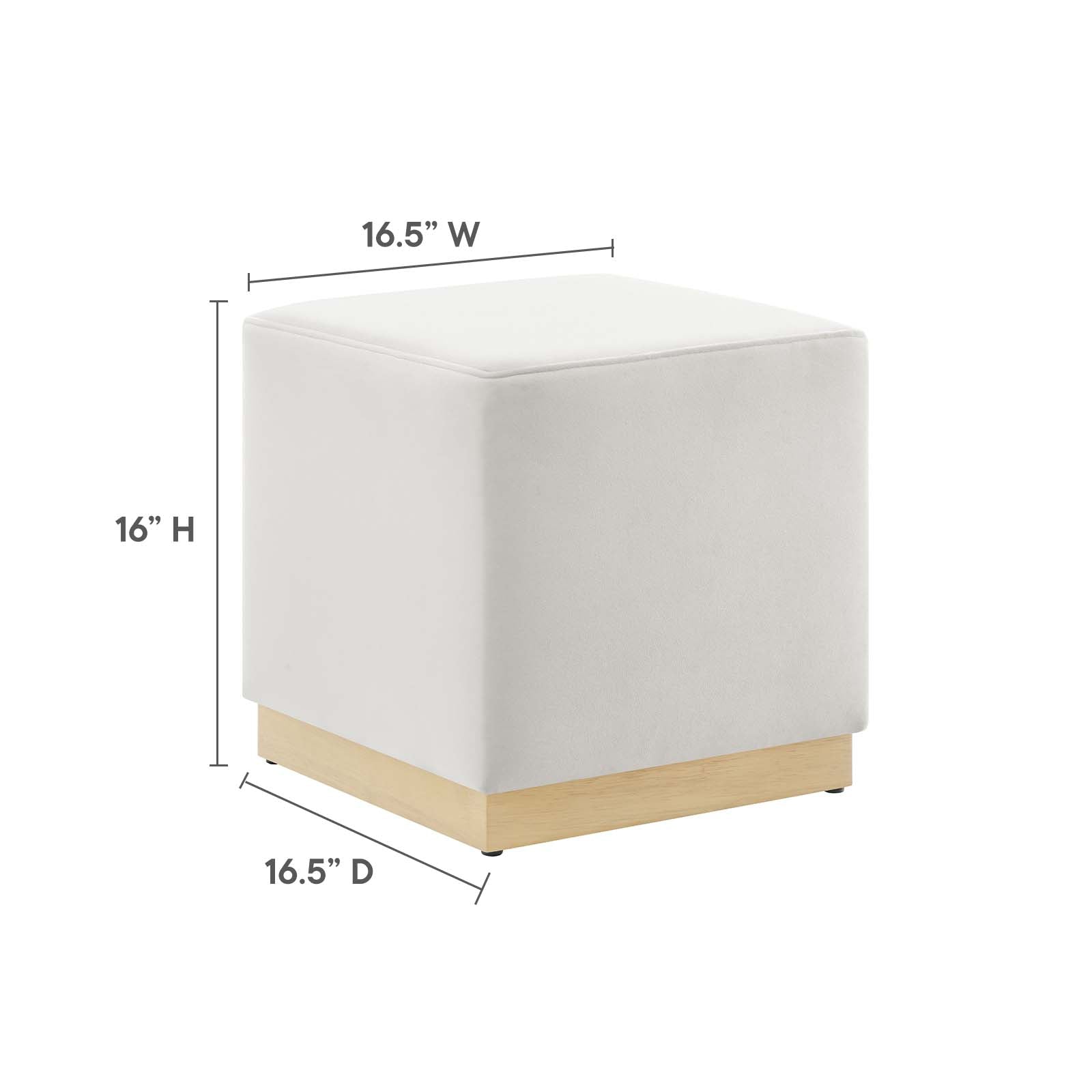 Tilden 17" Square Performance Velvet Upholstered Ottoman By Modway - EEI-6640 | Ottomans | Modishstore - 8