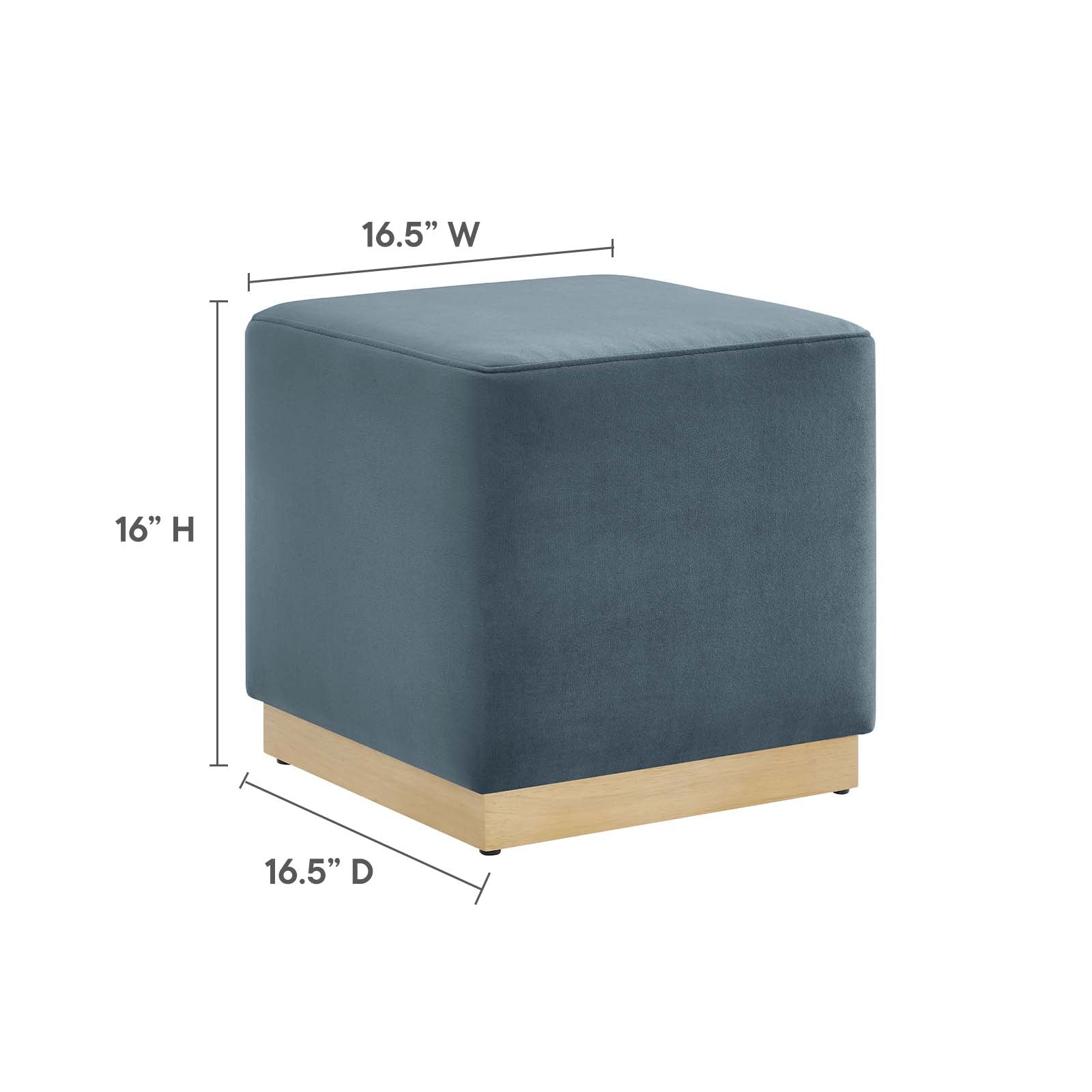Tilden 17" Square Performance Velvet Upholstered Ottoman By Modway - EEI-6640 | Ottomans | Modishstore - 15