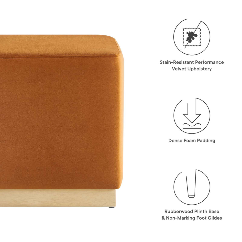 Tilden 17" Square Performance Velvet Upholstered Ottoman By Modway - EEI-6640 | Ottomans | Modishstore - 30